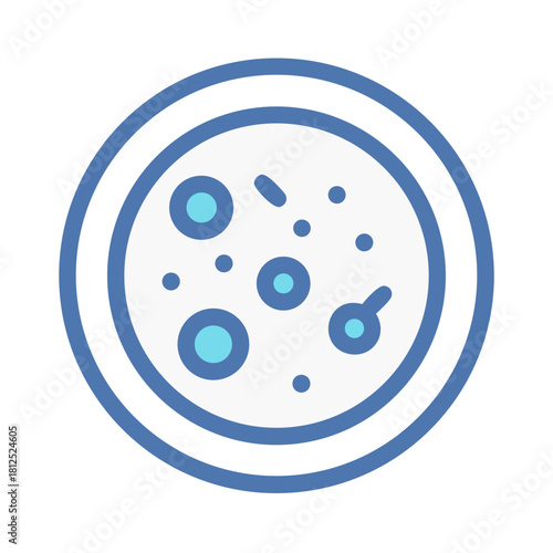 Petri dish illustration showcasing bacterial or cellular growth under laboratory conditions