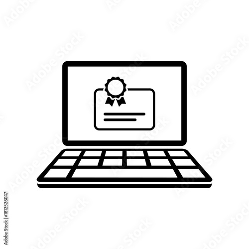 Cuadro en lienzo Computer web certificate - Vector flat icon