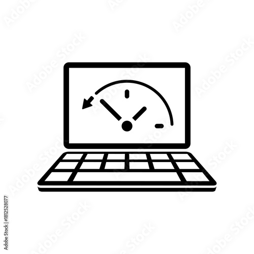 Back in time application - Vector flat icon