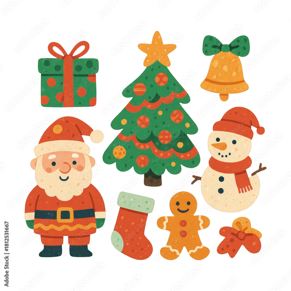Fototapeta premium PNG Festive Christmas cartoon illustration.