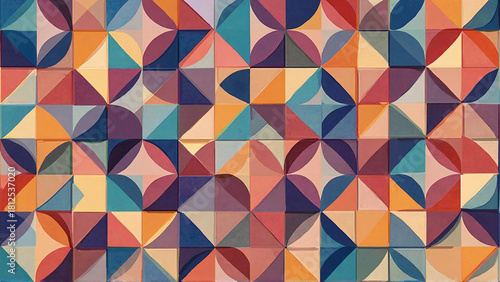 Colorful Geometric Triangle Pattern – Modern Mosaic Texture Illustration for Stylish Wallpaper, Backdrop & Fashion Design
