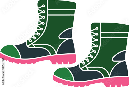 vector illustration of a pair of gardening boots