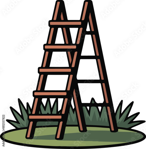 vector illustration of gardening tool ladder 