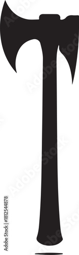 Black silhouette of a double headed axe hatchet tool