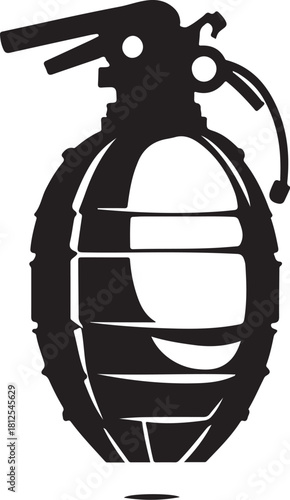 Black silhouette of a hand grenade weapon explosive