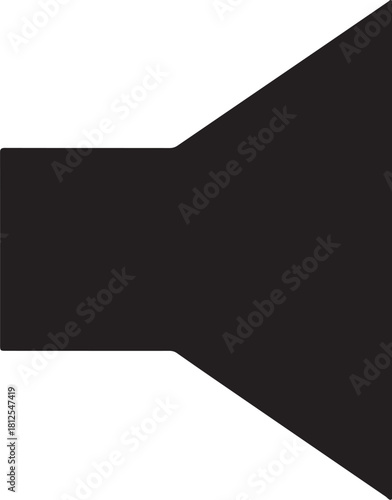 Black speaker cone shape on white background sound
