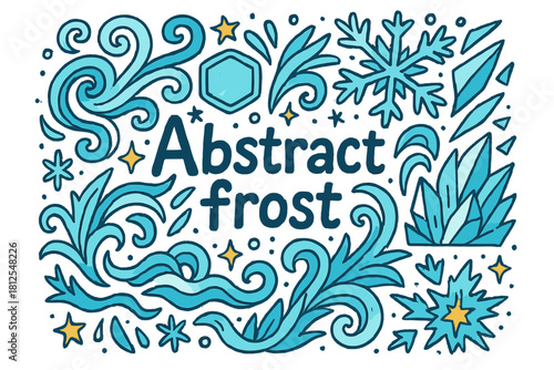 Abstract Frost Doodle. Abstract frost. Hand-drawn doodle illustration of Abstract frost. icy curls,