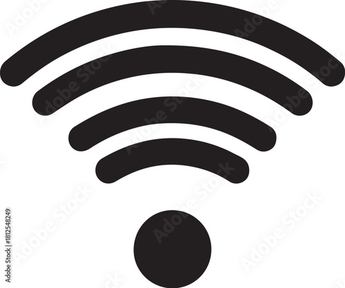 Black wifi signal icon on white background wireless
