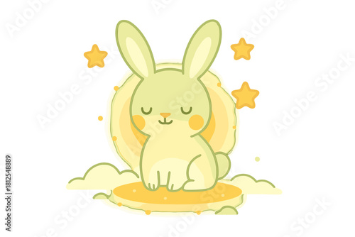 Winter Bunny Guardian. Winter bunny guardian. A small rabbit emits a warm aura, lighting up the snowy ground.