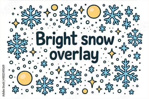 Bright Snow Overlay. Bright snow overlay. Hand-drawn doodle illustration of Bright snow overlay. glowing bokeh