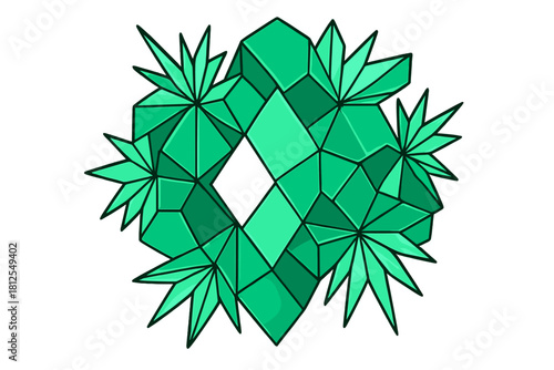 Frost Crystal Geometry. Window Ice Geometry. Flat minimalist vector illustration of Window Ice Geometry.