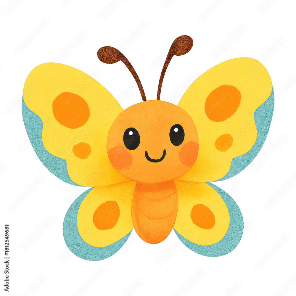 Obraz premium PNG Cute colorful cartoon butterfly