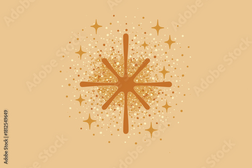 Glitter Burst Aesthetic. Glitter burst minimalist flat illustration of a small concentrated explosion of