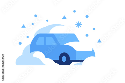 Minimalist Frosted Car. Frosted Car. Flat minimalist vector illustration of a Frosted Car. A minimal