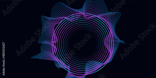 Futuristic blue sphere of lines. Network connection big data. Abstract technology background. 3d rendering.