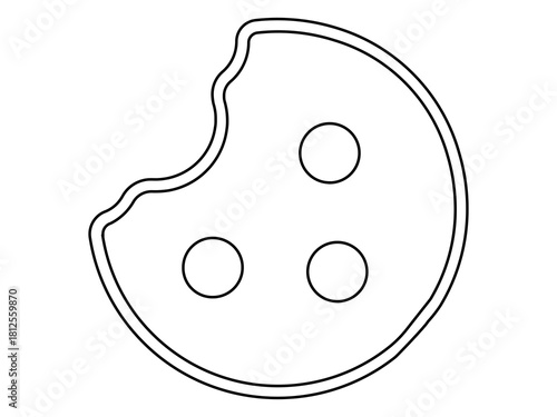 Cookie piece icon line art illustration design