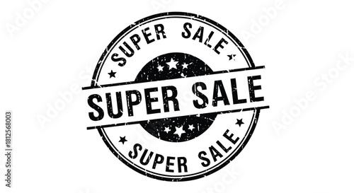 Vector illustration of super sale grunge rubber stamp with distressed texture, perfect for promotions, isolated on