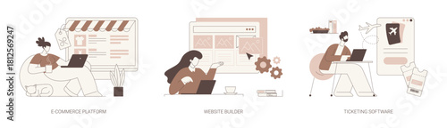 E-commerce software isolated cartoon vector illustrations se