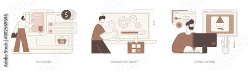 Software license isolated cartoon vector illustrations se