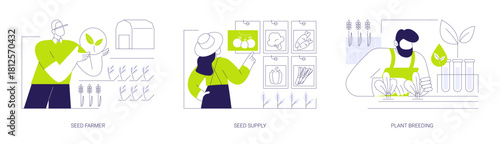 Seeds and plant breeding isolated cartoon vector illustrations se