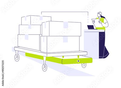 Automated guided cart abstract concept vector illustration.