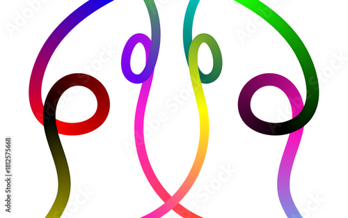 Waves of abstract color gradients.  Vector line pattern in the background.  elements of wavy graphic design.  Ribbons in Rainbow Colors