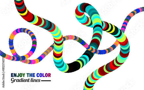 Waves of abstract color gradients.  Vector line pattern in the background.  elements of wavy graphic design.  Ribbons in Rainbow Colors