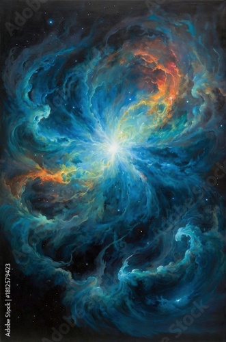 Vibrant cosmic swirl showcasing brilliant colors and deep space mysteries