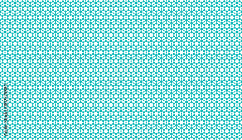 Arabic seamless mosaic. Turquoise and white colors. Zellige Vector.