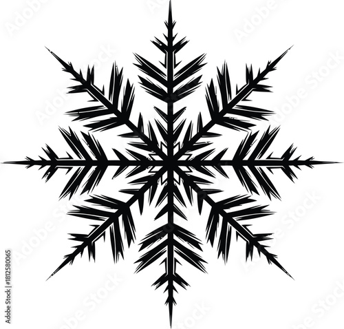 Black and stylized snowflake icon or symbol