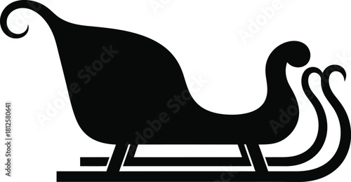 Silhouette of a classic sleigh, perfect for christmas and winter holiday design