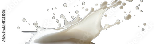 Splash of white liquid creating dynamic milk effect