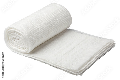 Gauze pad isolated on a transparent background.