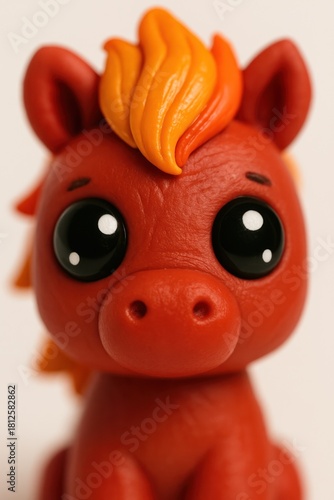 Cute Kawaii Horse Facing Forward, Big Eyes