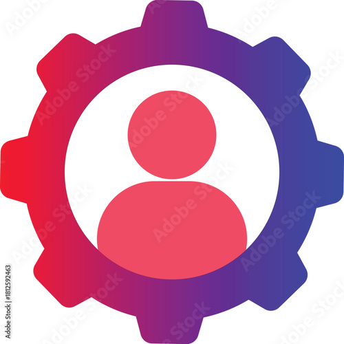competence level icon vectormen gear process icon