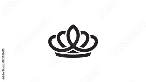Elegant crown vector icon minimalist design perfect for logo design and luxury branding