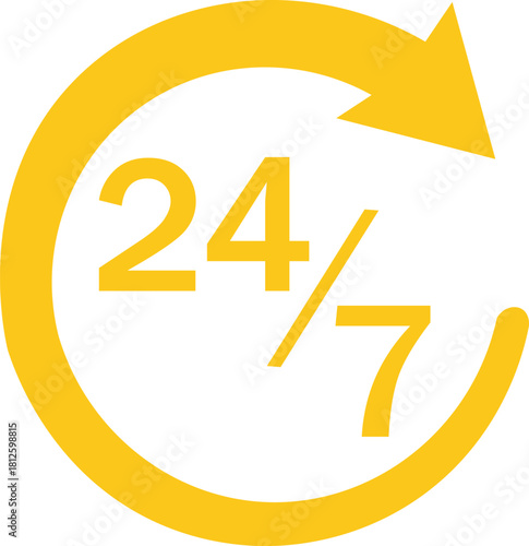 24 hours service clock icon vector set 24h open all day service concept 24 hours service 