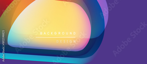 Abstract colorful layers create dynamic background. Gradient hues blend, forming modern design element. Smooth transitions offer visual appeal.