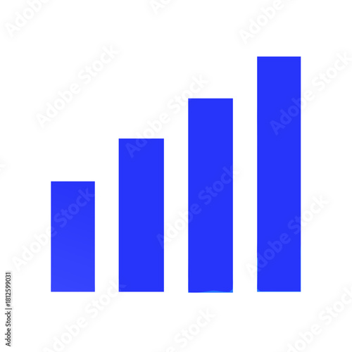 Blue bar chart growth icon in flat style Free Download Blue bar chart growth icon in flat style - GFXLoad