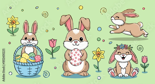 easter bunny and eggs