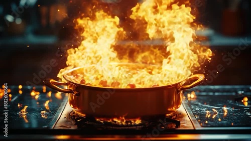 Video A pot of hot food on a stovetop, ready to be served