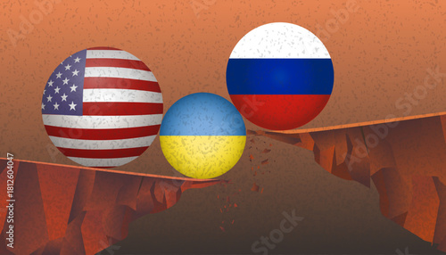 United States American and Russia pressure on Ukraine UA   background, web, banner. Negotiations, sanctions partnership template security guarantees concept