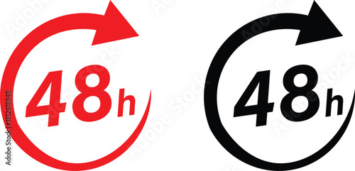 48 hour clock icon timer watch 