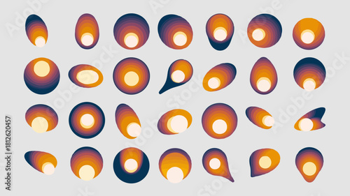 Abstract colorful circular patterns with vibrant gradients and dynamic shapes