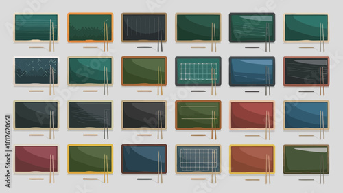 Collection of various colorful data visualization charts and graphs with different styles and themes