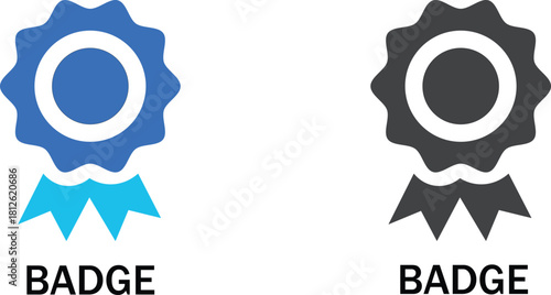 Badge icon flower badge ico black