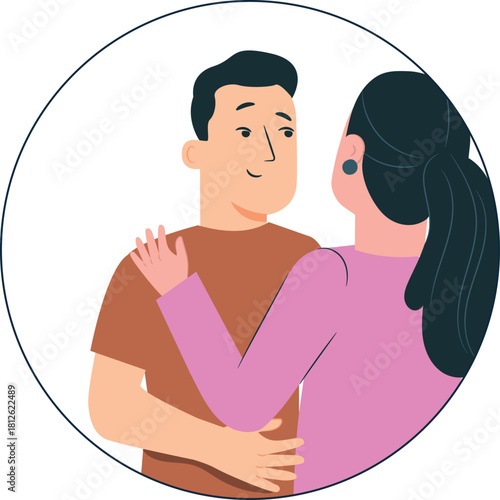 Unwanted touch Man touches woman inappropriately she feels uncomfortable and scared reaction
