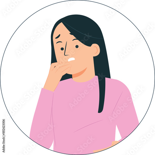 Threat girl confuse feared embarrass vector