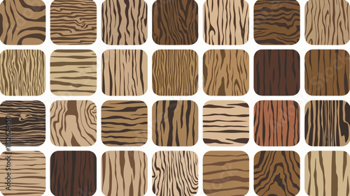 Collection of various wood textures and patterns showcasing different grain styles and finishes