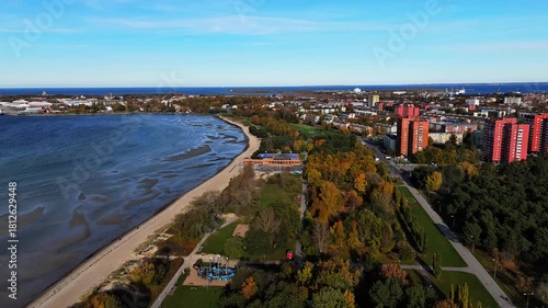 Wallpaper Mural Autumn Aerial View of Stroomi Beach, Tallinn - 4K Drone Video Torontodigital.ca